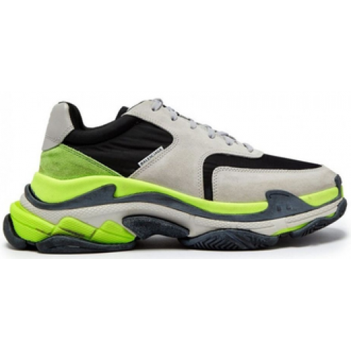Balenciaga Triple S Black Grey Jaune Nylon