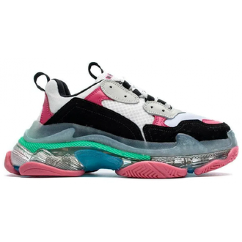 Кроссовки Balenciaga Triple S мульти розовые с серым с прозрачной подошвой