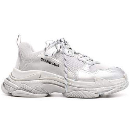 Кроссовки Balenciaga Triple S с эффектом металлик